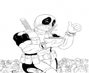 Coloriage deadpool mange les cereales