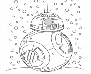 Coloriage bb8 neige noel star wars