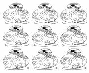 Coloriage 9 petits dessins de bb8 starwars