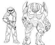 Coloriage brotherhood of steel et elites de halo par zonalar