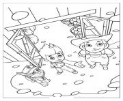 Coloriage hiver et neige a la ferme de Yumi avec Ryder