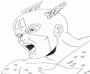 Coloriage visage masque de captain america