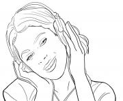 Coloriage violetta ecoute la musique