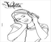 Coloriage violetta ecoute de la musique