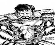 Coloriage iron man retire son casque