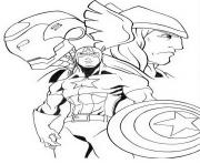 Coloriage les trois avengers