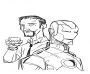 Coloriage avengers iron man portrait