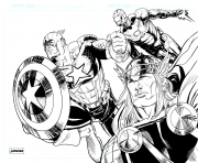 Coloriage iron man thor captain america