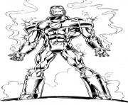 Coloriage avengers iron man en feu