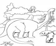 Coloriage 2 dinosaures mangent plantes jurassic park 195