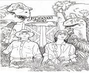 Coloriage entree du parc de jurassic park 5