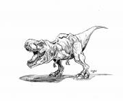 Coloriage jurassic park trex