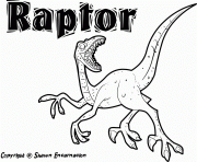 Coloriage raptor jurassic park 94