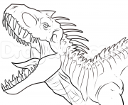 Coloriage indominus rex jurassic park dinosaure