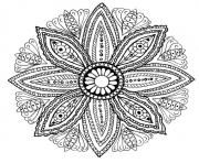 Coloriage mandala feuilles