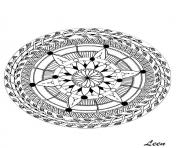 Coloriage adulte leen margot mandala feuillu