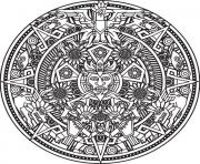 Coloriage mandala inspiration incas maya azteque Bigredlynx