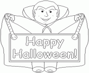 Coloriage dracula happy halloween