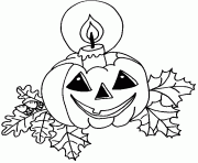 Coloriage une bougie sur la citrouille d halloween