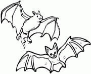 Coloriage deux chauve souris