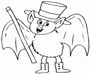 Coloriage chauve souris en magicien