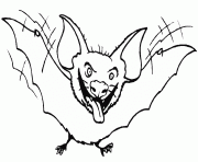 Coloriage chauve souris qui tire a langue