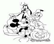 Coloriage disney dingo donald mickey halloween