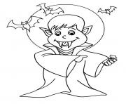 Coloriage vampire sous la lune halloween