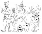 Coloriage halloween la reine des neiges