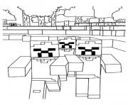 Coloriage minecraft une horde de zombies