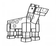 Coloriage minecraft cheval