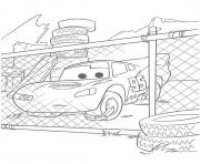 Coloriage flash mcqueen devant les grillages