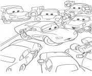 Coloriage flash mcqueen le rassemblement