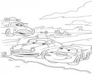 Coloriage flash mcqueen ligne de course