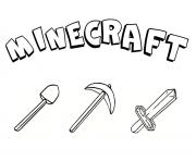 Coloriage des outils minecraft