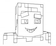 Coloriage minecraft steve sourire