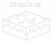 Coloriage minecraft  gateau cake