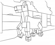 Coloriage minecraft cheval