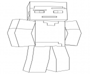 Coloriage minecraft steve