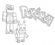 Coloriage minecraft pokemon