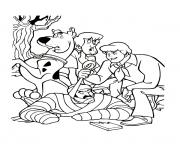 Coloriage scooby doo et ses amis ont attrape le mechant