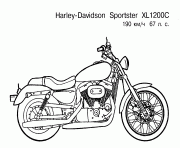 Coloriage moto harley davidson sport