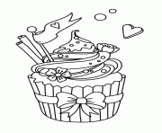 Coloriage cupcake mignon