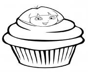 Coloriage dora exploratrice cupcake