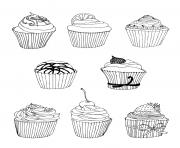 Coloriage gratuit cupcakes