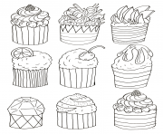 Coloriage simple cup cakes par olivier