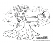 Coloriage elsa et olaf