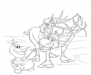 Coloriage olaf et sven