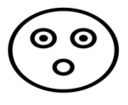 Coloriage Flashed emoji face outline