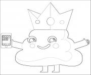 Coloriage caca emoji king phone